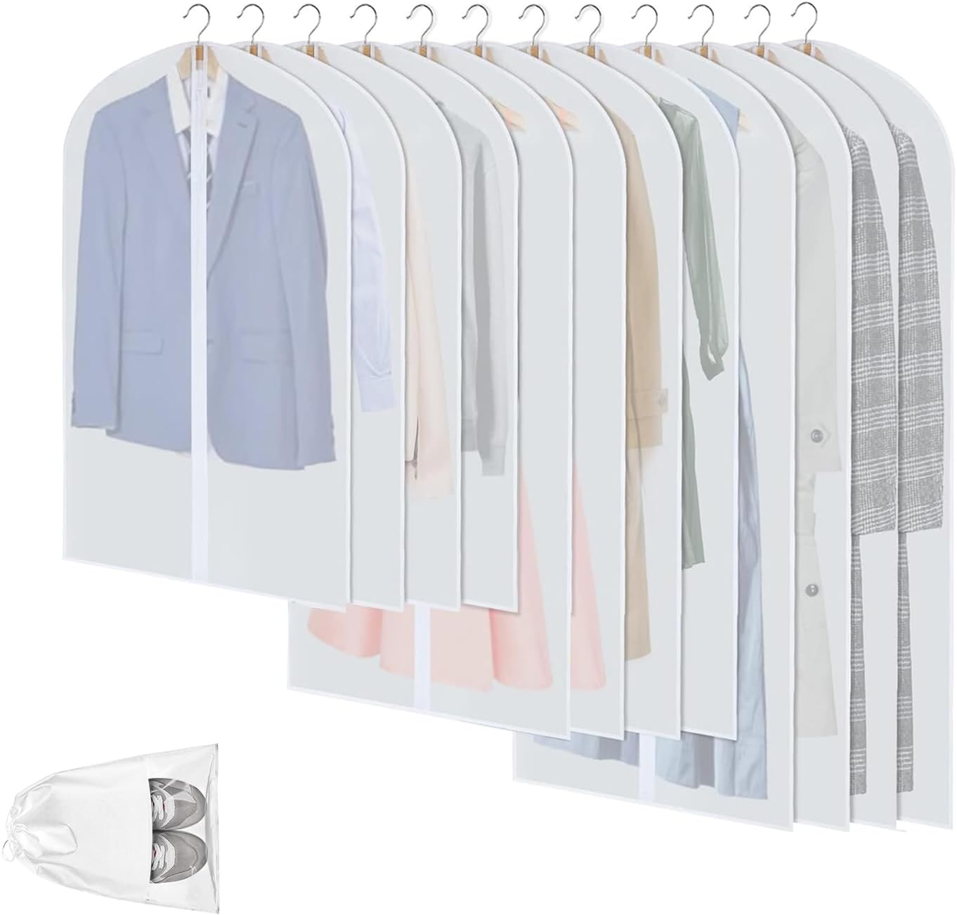 Breathable Plastic Clothing Storage Bags – 12 Pack Closet Organizers - OutfitLondon