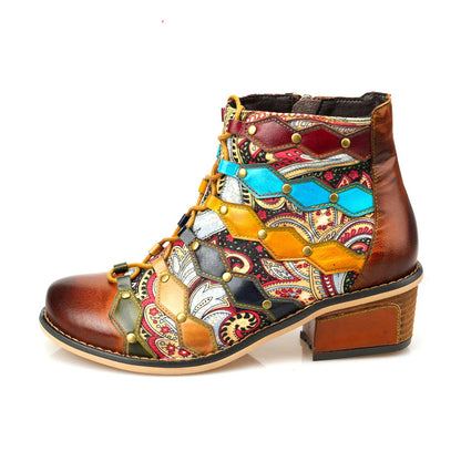Vintage Handmade Romantic Exquisite Ankle Boots