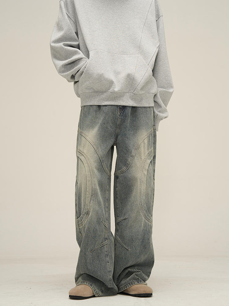 Men's Classic Blue Denim Straight Leg Jeans