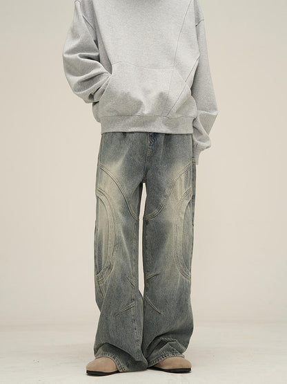 Men's Classic Blue Denim Straight Leg Jeans