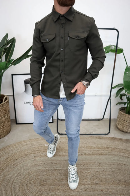 Classic Button Front Mens Jacket with Pocket