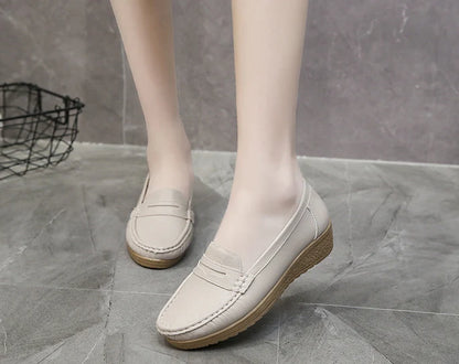 Soft Leather Easy Slip-On Loafers for Women