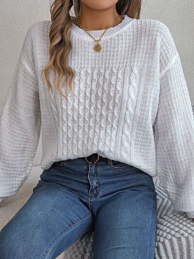 Cozy Ladies Cable Knit Jumper with Soft Cuffs