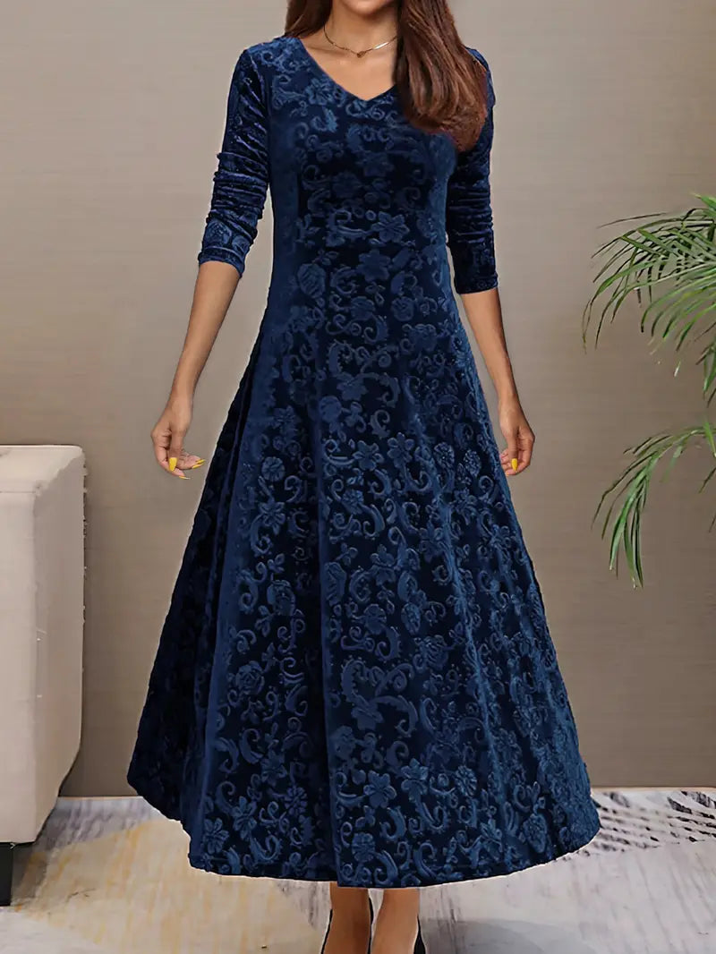 Beautiful Long Sleeve Floral Women's Maxi Dress