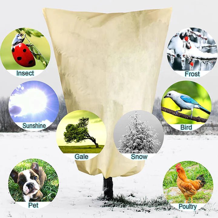Reusable Plant Covers for Winter with Zipper Drawstring