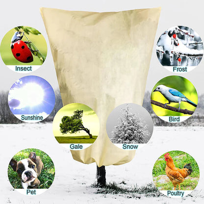 Reusable Plant Covers for Winter with Zipper Drawstring