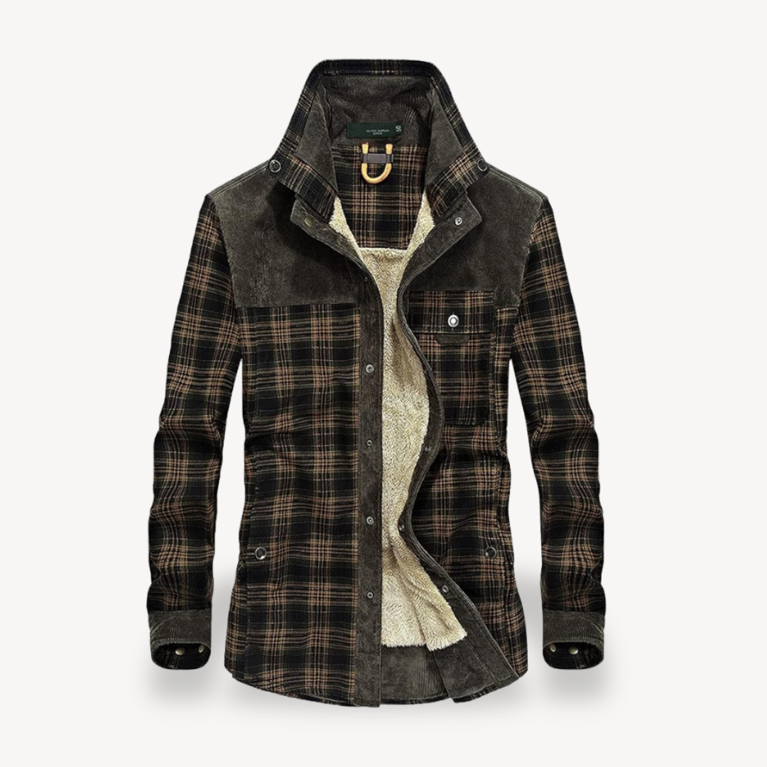 Warm Checked Flannel Coated Jacket