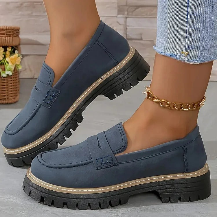 Women’s Suede Loafers - Slip-on Comfortable Casual Shoes
