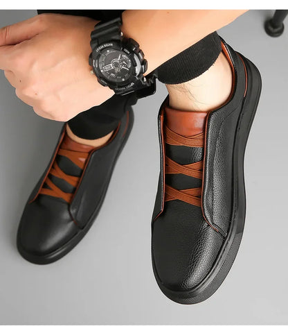 Leather Crossover Sneakers
