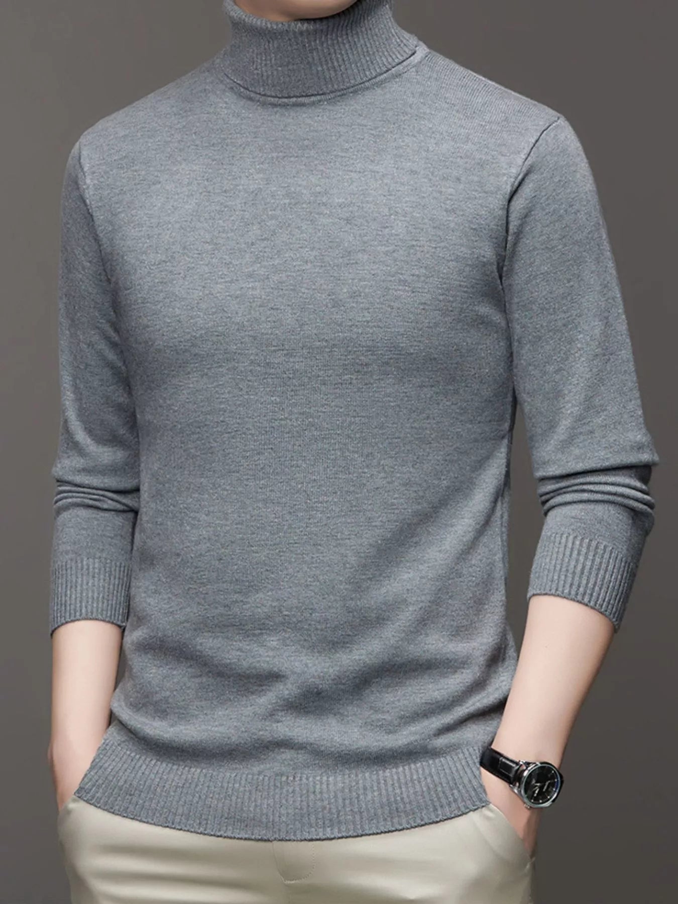 Big Size Crew Neck Knitted Jumper