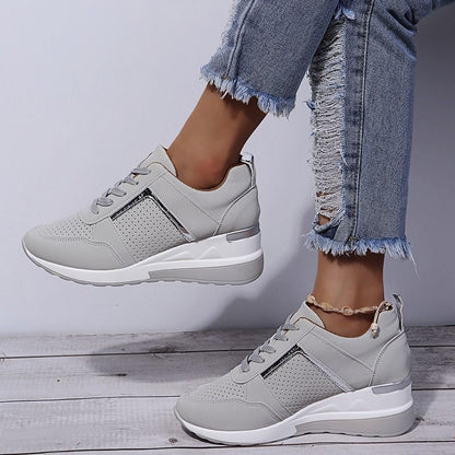 Orthopedic New Women Sneakers Lace-up Wedge Sport Design