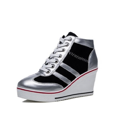 Ladies Wedge High Heel Sneakers