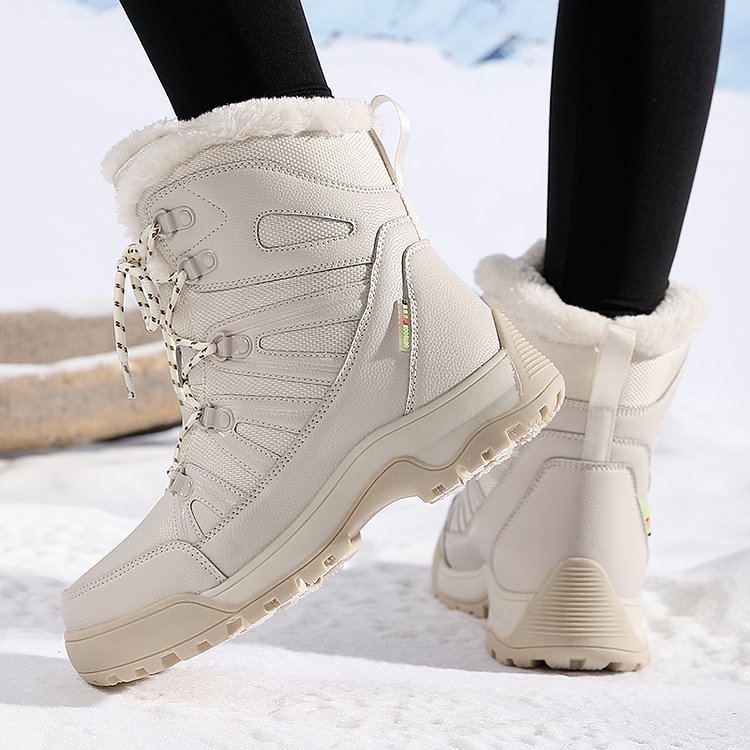 Warm Fuzzy Lace Up Ankle Boots for Women