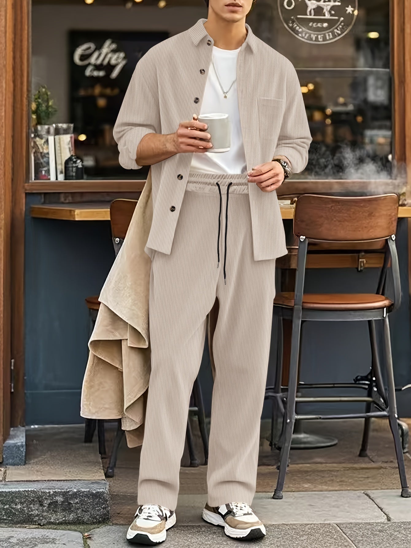 Relaxed Fit Athletic Tracksuit for Men - OutfitLondon