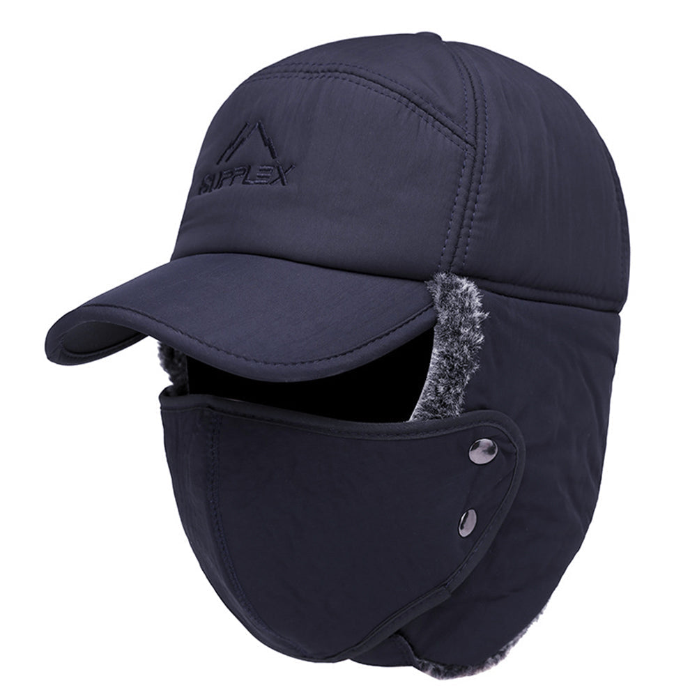 Mens Winter Cold Weather Snow Hat With Ear Flaps And Brim