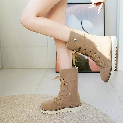 Comfy Women's Ankle Boots - Insulated Lace Up Design