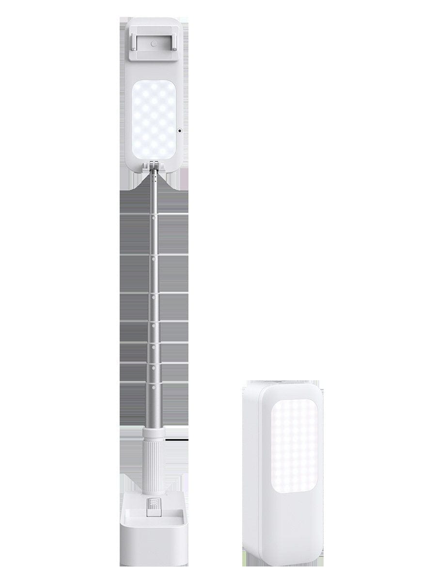 Portable Phone Holder Stand With Wireless Dimmable LED Selfie Fill Light Lamp For Live Video Fill Light Retractable Pho