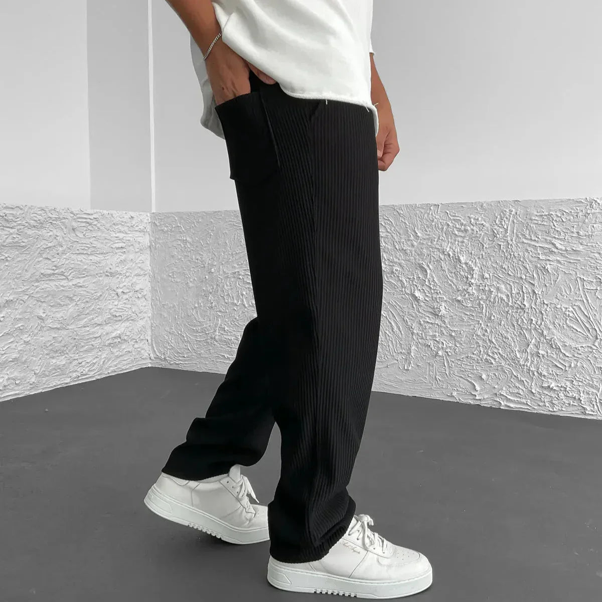Comfortable Mens Loose Fit Drawstring Trousers