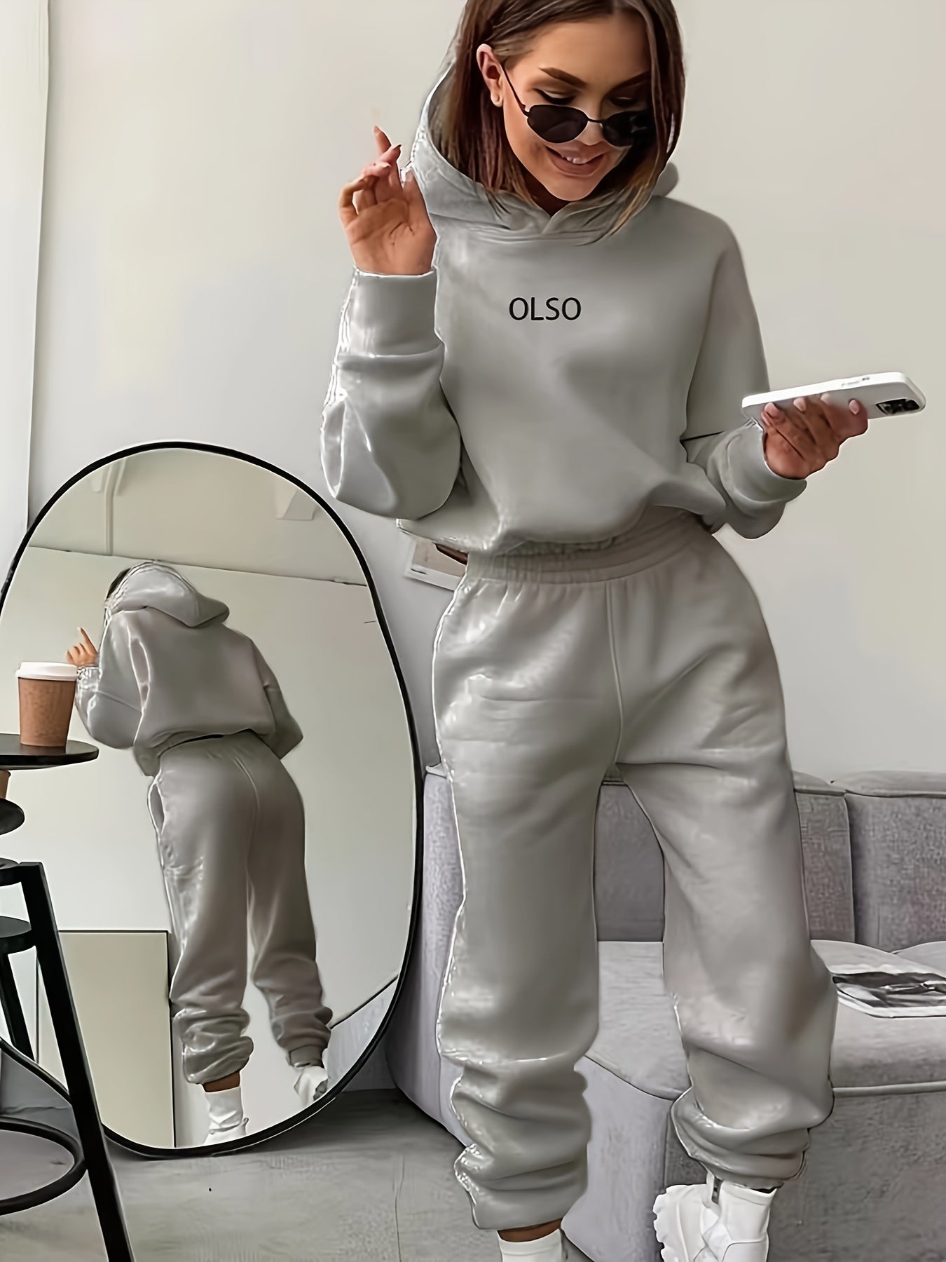 Soft Women's Hooded Sweat Suit with Stretchy Waist