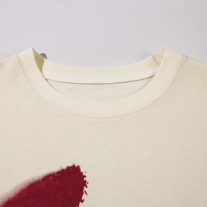 Women's Casual Cotton Short Sleeve T-Shirt with Letter Print