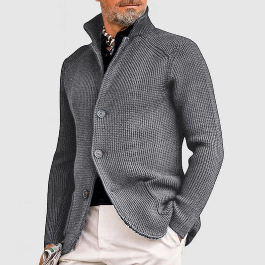 Stylish Mens Knit Coat with Pocket and Fleece Lining - OutfitLondon
