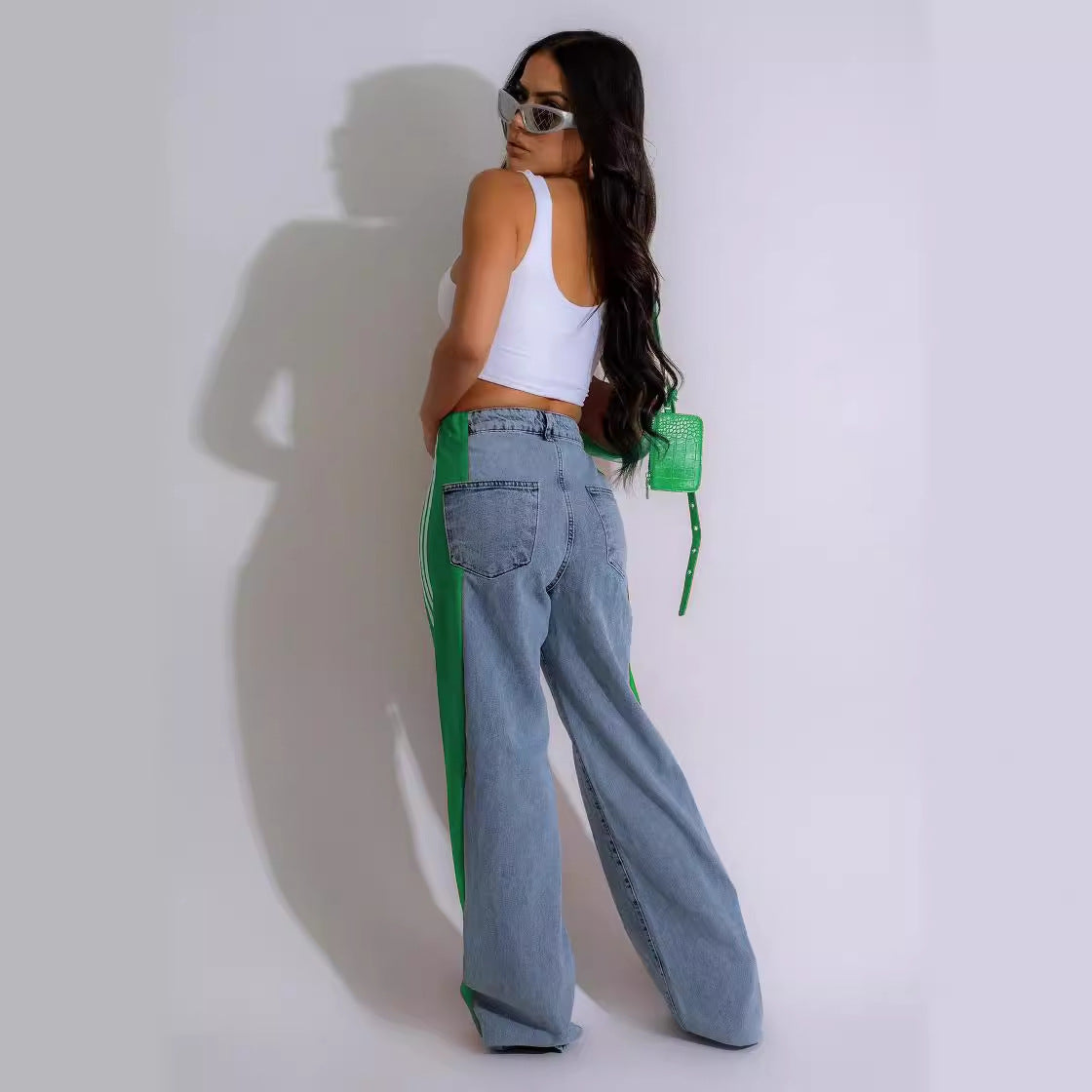 Women's Classic High Waist Straight Leg Denim Trousers