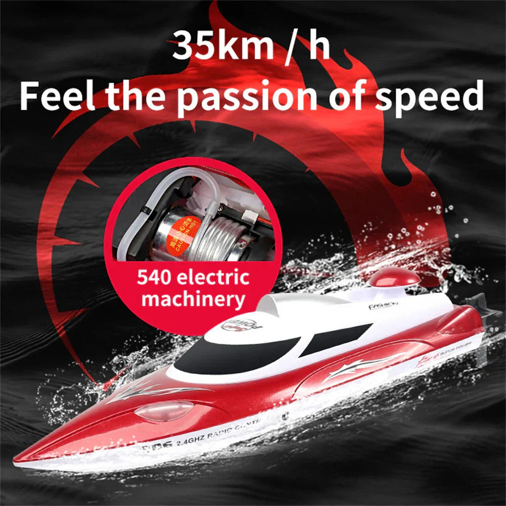 Electric RC Speed Boat Waterproof LED Lights 35km/h - OutfitLondon