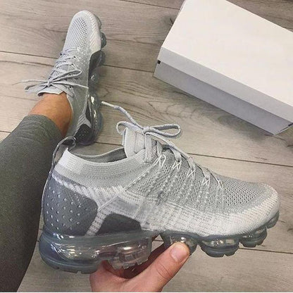 Womens Fashion Air Cushion Sneakers Lace Up Mesh Breathable Running Shoes