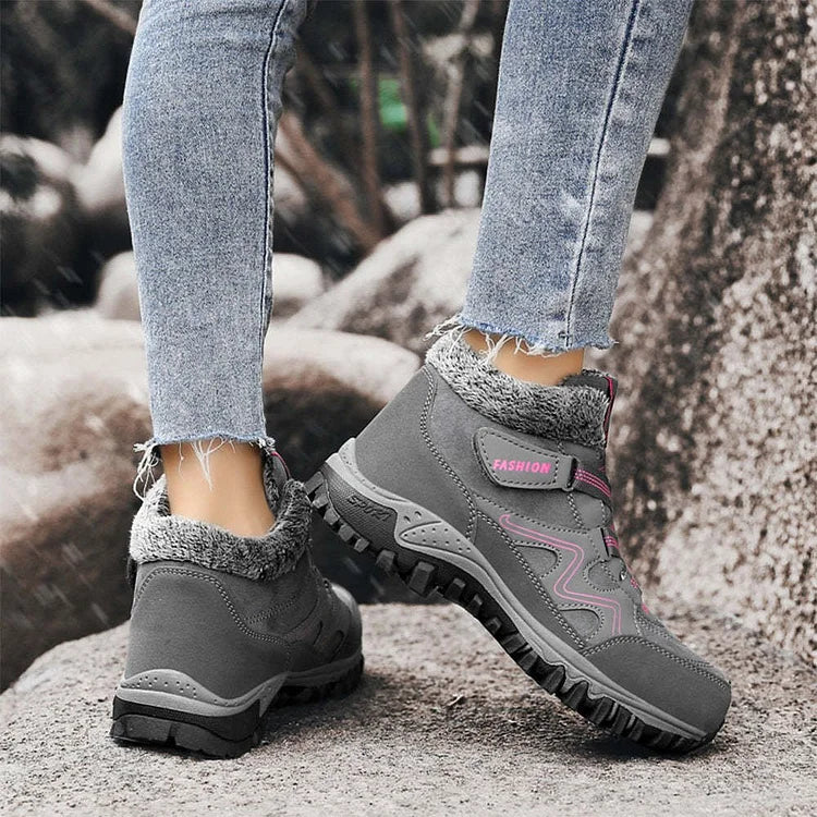 Warm Waterproof Ankle Boots with Fuzzy Lining