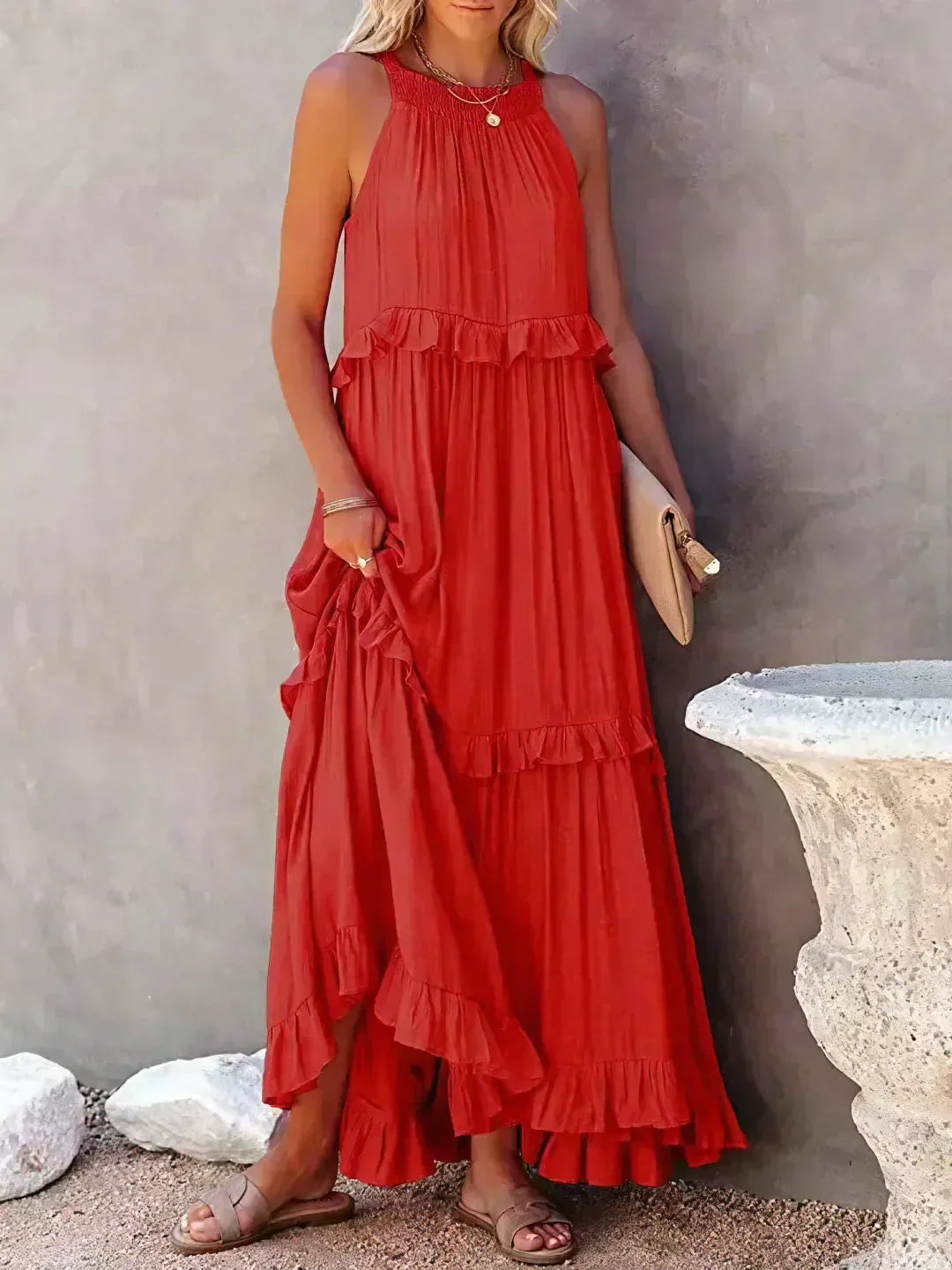 Elegant Women's Flower Print Dress
