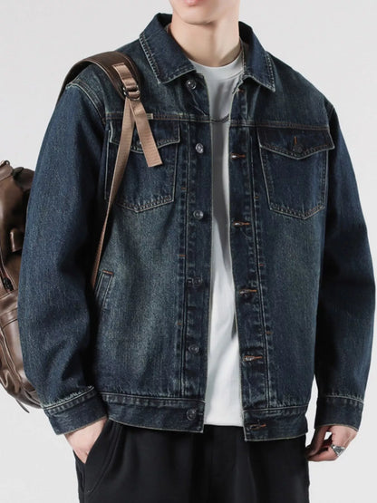 Relaxed Fit Dark Blue Denim Jacket