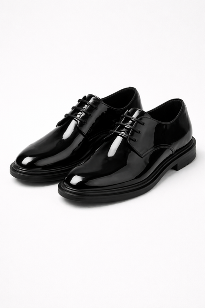 Men's Elegant Leather Lace-Up Derby Shoes