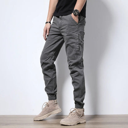 Men's Classic Cargo Jogger Pants with Zip Pockets