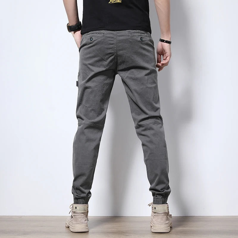 Men's Classic Cargo Jogger Pants with Zip Pockets
