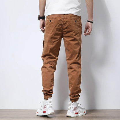 Men's Classic Cargo Jogger Pants with Zip Pockets