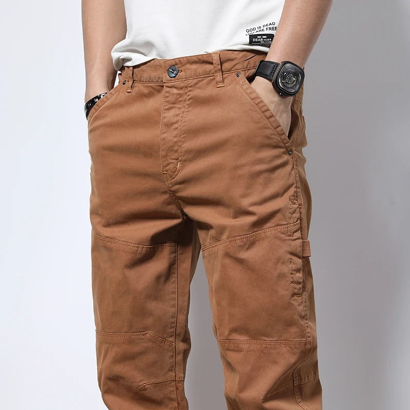 Men's Classic Cargo Jogger Pants with Zip Pockets