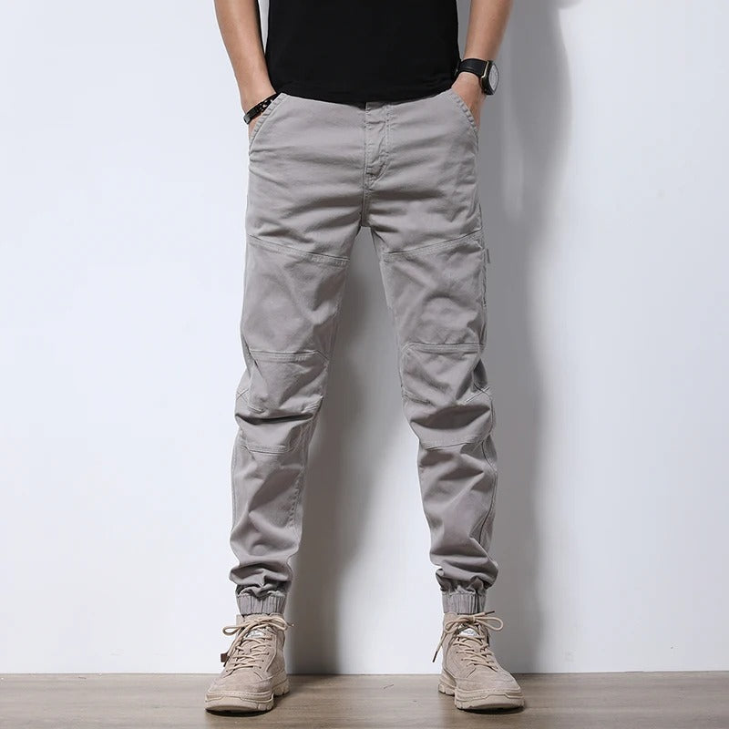 Men's Classic Cargo Jogger Pants with Zip Pockets