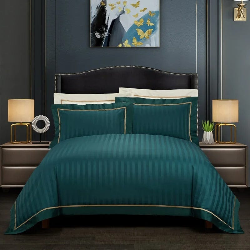 Plush Green Cotton Bedding Set - OutfitLondon