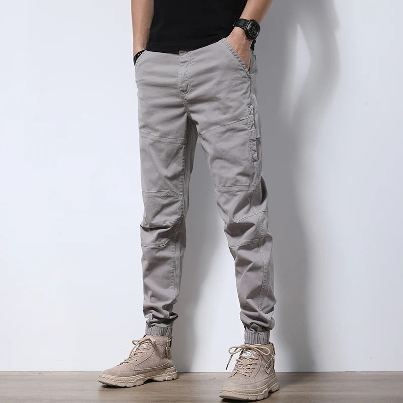Men's Classic Cargo Jogger Pants with Zip Pockets
