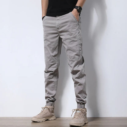 Men's Classic Cargo Jogger Pants with Zip Pockets