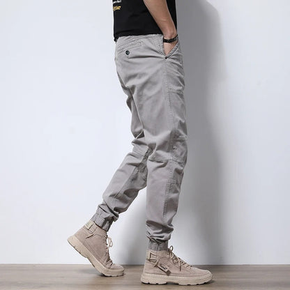 Men's Classic Cargo Jogger Pants with Zip Pockets