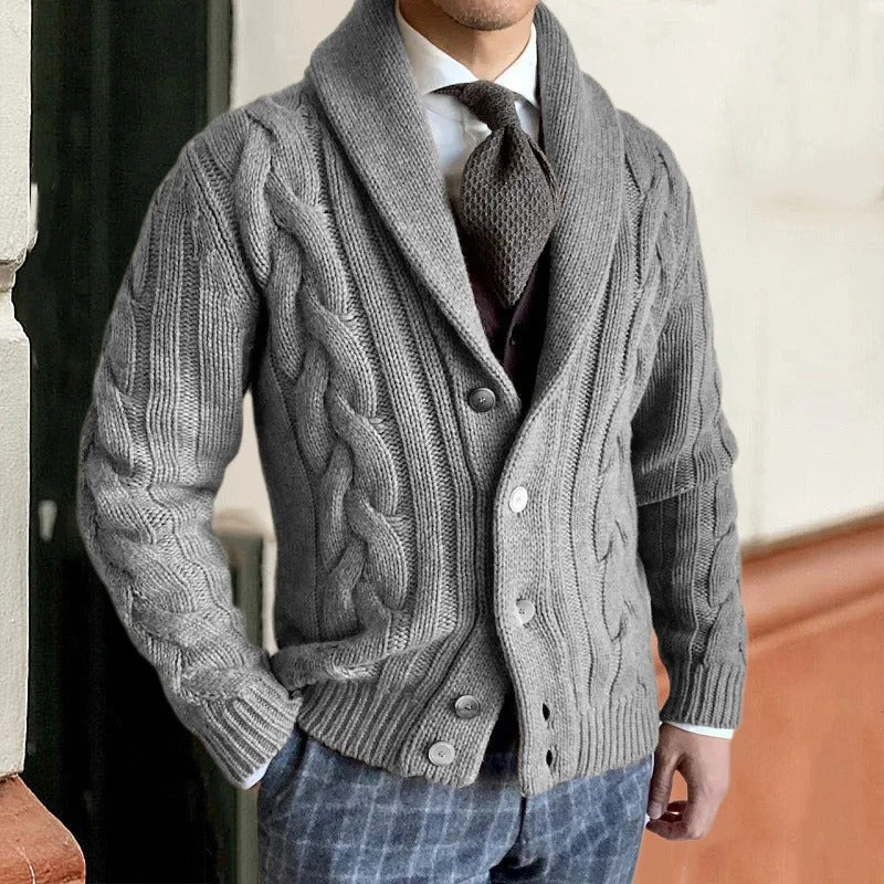 Traditional Fisherman Cable Knit Mens Sweater