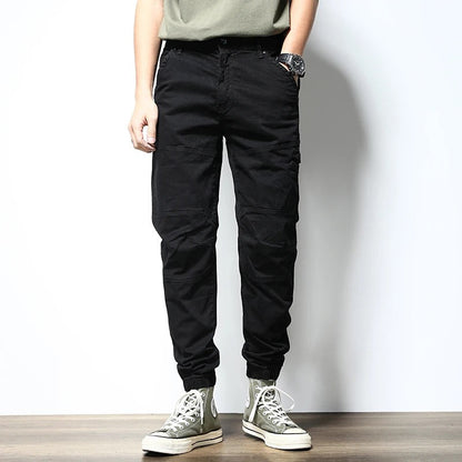 Men's Classic Cargo Jogger Pants with Zip Pockets