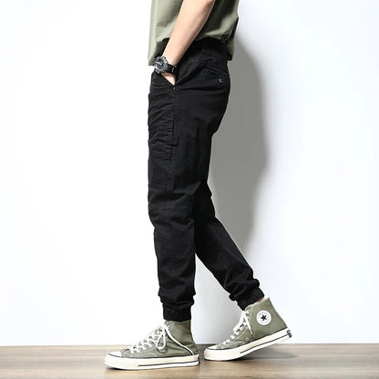 Men's Classic Cargo Jogger Pants with Zip Pockets
