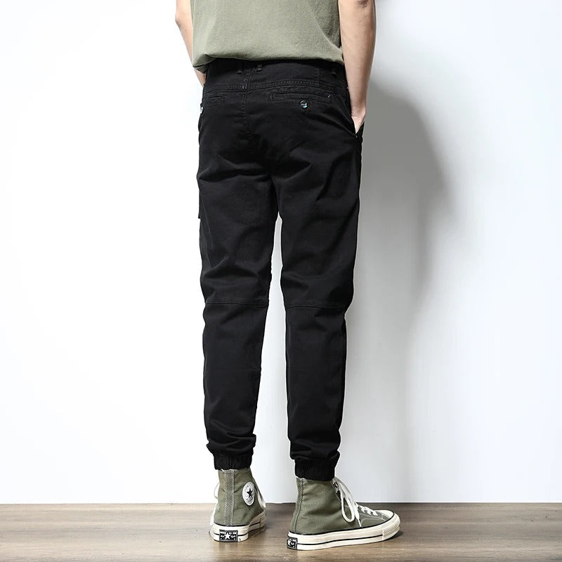 Men's Classic Cargo Jogger Pants with Zip Pockets
