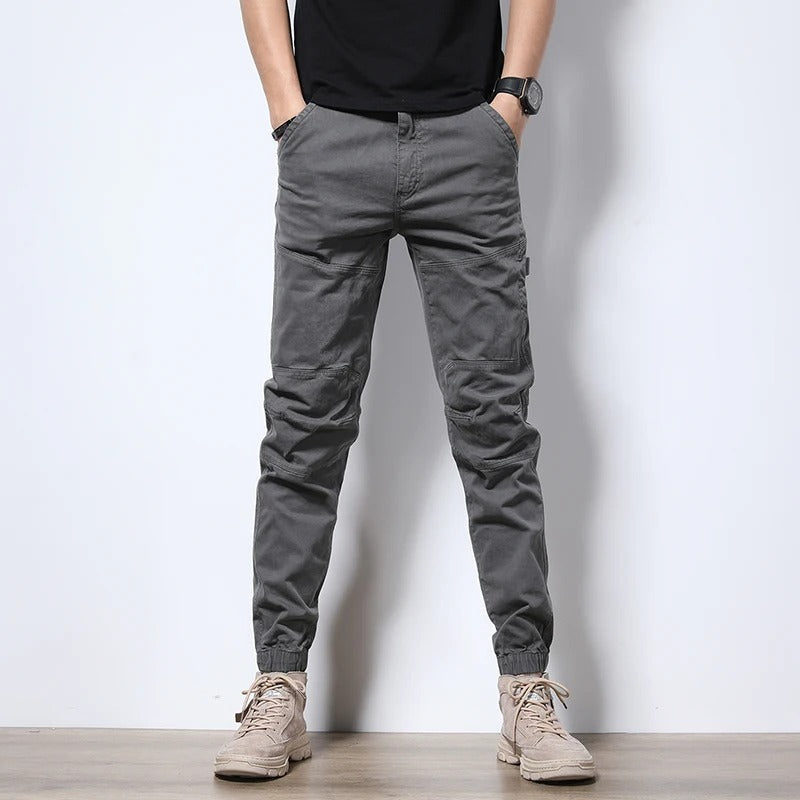 Men's Classic Cargo Jogger Pants with Zip Pockets