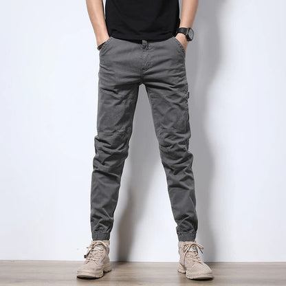 Men's Classic Cargo Jogger Pants with Zip Pockets