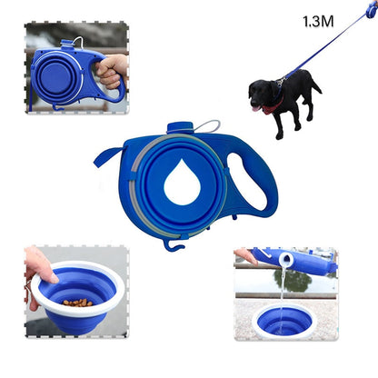 Dog Leash Water Bottle Bowl
