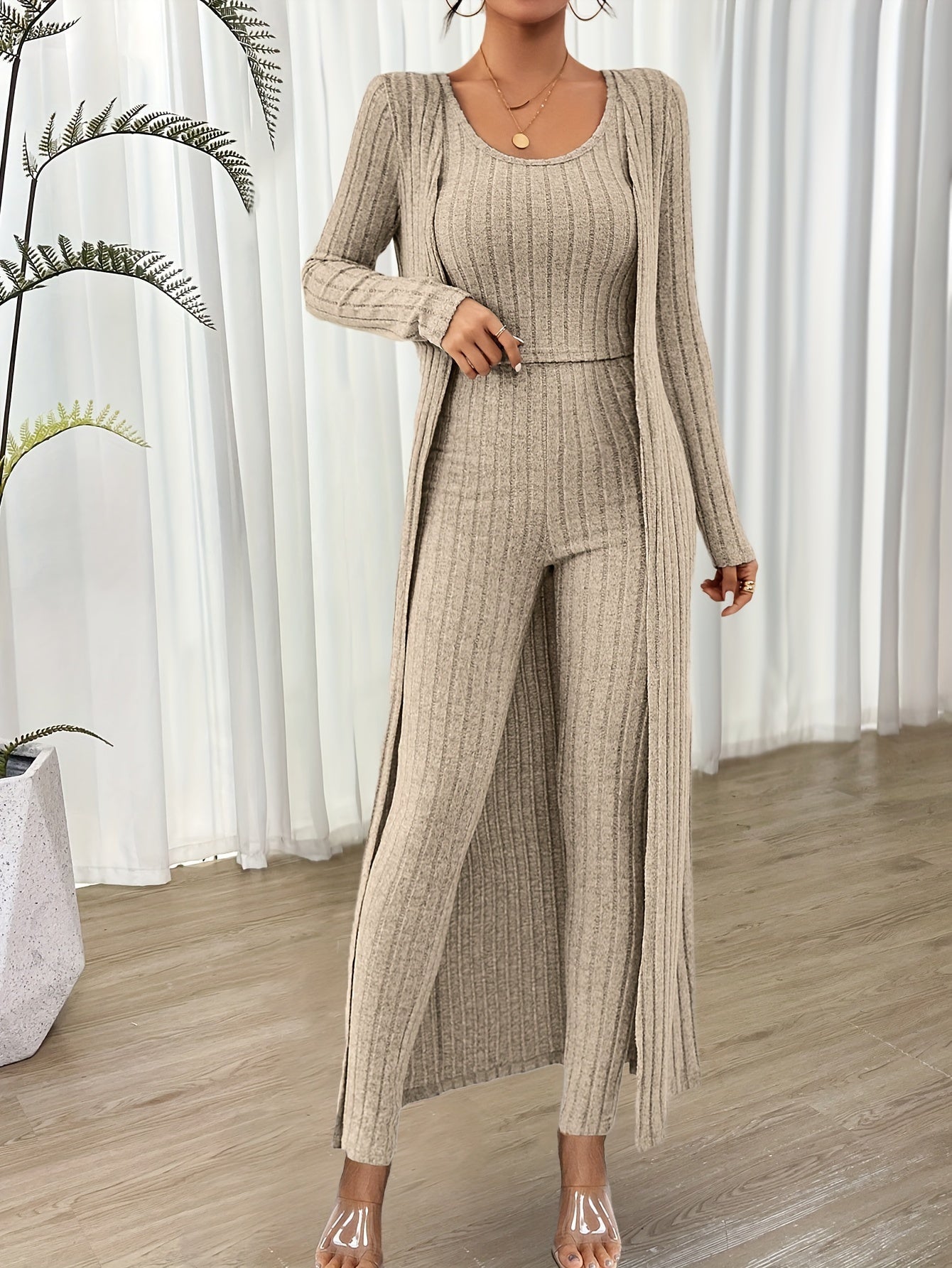 Soft Women's 2pc Crop Top and High Waisted Pant Set