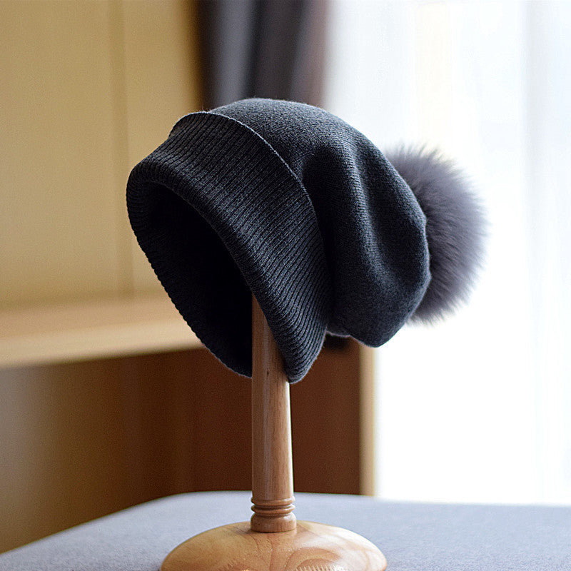 Soft Knit Pom Beanie | Fitted Winter Hat